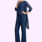 Caylee Jumpsuit/Pantsuit Scoop Neck Floor-Length Chiffon Mother of the Bride Dress With Lace DL126P0014687