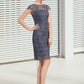 Scarlet Sheath/Column Scoop Neck Knee-Length Lace Mother of the Bride Dress DL126P0014691