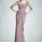 Aurora Trumpet/Mermaid Sweetheart Floor-Length Chiffon Mother of the Bride Dress With Ruffle Cascading Ruffles DL126P0014694