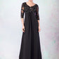 Jaidyn Empire V-neck Sweep Train Chiffon Mother of the Bride Dress With Lace Beading DL126P0014697