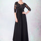 Jaidyn Empire V-neck Sweep Train Chiffon Mother of the Bride Dress With Lace Beading DL126P0014697