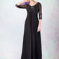 Jaidyn Empire V-neck Sweep Train Chiffon Mother of the Bride Dress With Lace Beading DL126P0014697