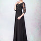 Jaidyn Empire V-neck Sweep Train Chiffon Mother of the Bride Dress With Lace Beading DL126P0014697