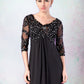 Jaidyn Empire V-neck Sweep Train Chiffon Mother of the Bride Dress With Lace Beading DL126P0014697