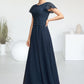 Samantha A-Line Scoop Neck Ankle-Length Chiffon Lace Mother of the Bride Dress With Sequins DL126P0014701