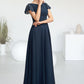 Samantha A-Line Scoop Neck Ankle-Length Chiffon Lace Mother of the Bride Dress With Sequins DL126P0014701