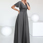 Peyton A-Line V-neck Ankle-Length Chiffon Mother of the Bride Dress With Ruffle Beading DL126P0014709