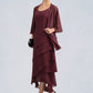 Maureen A-Line Scoop Neck Asymmetrical Chiffon Mother of the Bride Dress With Beading DL126P0014710