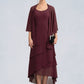 Maureen A-Line Scoop Neck Asymmetrical Chiffon Mother of the Bride Dress With Beading DL126P0014710