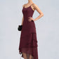 Maureen A-Line Scoop Neck Asymmetrical Chiffon Mother of the Bride Dress With Beading DL126P0014710