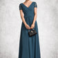 Lola A-Line V-neck Floor-Length Chiffon Mother of the Bride Dress With Lace DL126P0014713