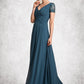 Lola A-Line V-neck Floor-Length Chiffon Mother of the Bride Dress With Lace DL126P0014713