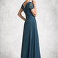 Lola A-Line V-neck Floor-Length Chiffon Mother of the Bride Dress With Lace DL126P0014713