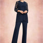 Leah Jumpsuit/Pantsuit Scoop Neck Floor-Length Jersey Mother of the Bride Dress DL126P0014714