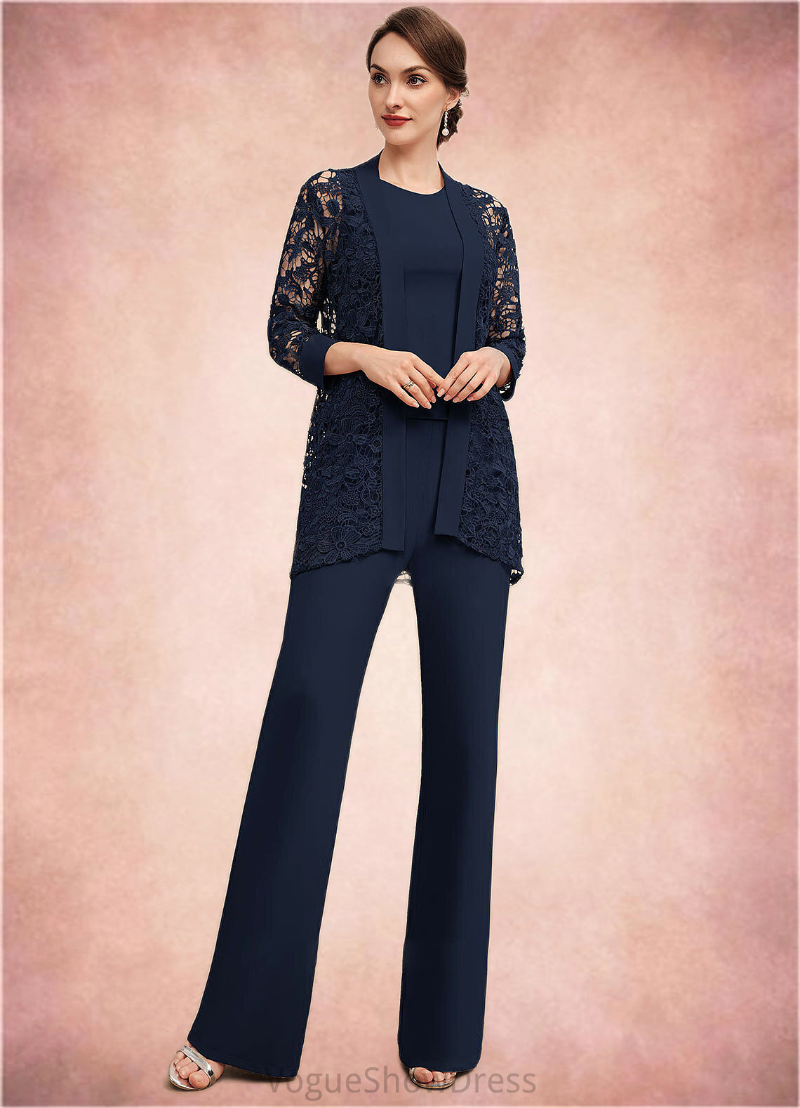 Leah Jumpsuit/Pantsuit Scoop Neck Floor-Length Jersey Mother of the Bride Dress DL126P0014714