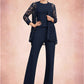 Leah Jumpsuit/Pantsuit Scoop Neck Floor-Length Jersey Mother of the Bride Dress DL126P0014714