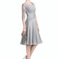 Amara A-Line Scoop Neck Knee-Length Chiffon Mother of the Bride Dress With Ruffle Appliques Lace DL126P0014715