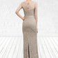 Sadie Sheath/Column Scoop Neck Sweep Train Chiffon Lace Mother of the Bride Dress DL126P0014716