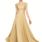 Norah A-Line Scoop Neck Floor-Length Chiffon Lace Mother of the Bride Dress With Beading Sequins DL126P0014717