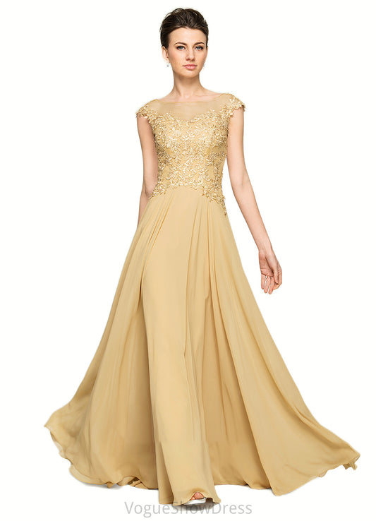 Norah A-Line Scoop Neck Floor-Length Chiffon Lace Mother of the Bride Dress With Beading Sequins DL126P0014717