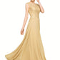 Norah A-Line Scoop Neck Floor-Length Chiffon Lace Mother of the Bride Dress With Beading Sequins DL126P0014717