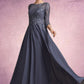 Maya A-Line Scoop Neck Floor-Length Chiffon Lace Mother of the Bride Dress DL126P0014719