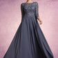 Maya A-Line Scoop Neck Floor-Length Chiffon Lace Mother of the Bride Dress DL126P0014719