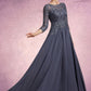 Maya A-Line Scoop Neck Floor-Length Chiffon Lace Mother of the Bride Dress DL126P0014719