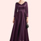 Genevieve A-Line V-neck Ankle-Length Satin Mother of the Bride Dress With Pockets DL126P0014720