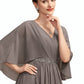 Samantha A-Line V-neck Ankle-Length Chiffon Mother of the Bride Dress With Ruffle Beading DL126P0014723