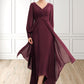 Kaylah A-Line V-neck Asymmetrical Chiffon Mother of the Bride Dress With Ruffle DL126P0014732