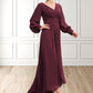 Kaylah A-Line V-neck Asymmetrical Chiffon Mother of the Bride Dress With Ruffle DL126P0014732