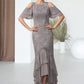 Jolie Trumpet/Mermaid Scoop Neck Asymmetrical Chiffon Lace Mother of the Bride Dress With Cascading Ruffles DL126P0014734