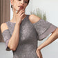 Jolie Trumpet/Mermaid Scoop Neck Asymmetrical Chiffon Lace Mother of the Bride Dress With Cascading Ruffles DL126P0014734