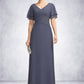 Madeline A-Line V-neck Floor-Length Chiffon Mother of the Bride Dress With Ruffle Beading DL126P0014737