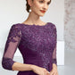 Jillian A-Line Scoop Neck Floor-Length Chiffon Lace Mother of the Bride Dress With Beading Sequins DL126P0014738