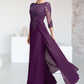 Jillian A-Line Scoop Neck Floor-Length Chiffon Lace Mother of the Bride Dress With Beading Sequins DL126P0014738