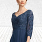 Tiffany A-Line V-neck Floor-Length Chiffon Lace Mother of the Bride Dress With Beading Sequins DL126P0014739