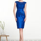 Haleigh Sheath/Column Scoop Neck Knee-Length Taffeta Lace Mother of the Bride Dress With Ruffle Beading Sequins DL126P0014741