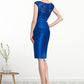 Haleigh Sheath/Column Scoop Neck Knee-Length Taffeta Lace Mother of the Bride Dress With Ruffle Beading Sequins DL126P0014741