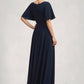 Dayami A-Line V-neck Ankle-Length Mother of the Bride Dress With Ruffle DL126P0014742