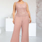 Keyla Jumpsuit/Pantsuit Scoop Neck Ankle-Length Chiffon Lace Mother of the Bride Dress DL126P0014746