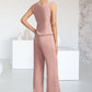 Keyla Jumpsuit/Pantsuit Scoop Neck Ankle-Length Chiffon Lace Mother of the Bride Dress DL126P0014746