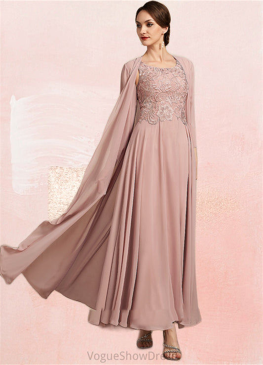 Mia A-Line Scoop Neck Ankle-Length Chiffon Lace Mother of the Bride Dress DL126P0014747