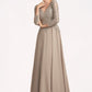 Elliana A-Line V-neck Floor-Length Chiffon Lace Mother of the Bride Dress DL126P0014754