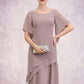 Azaria A-Line Scoop Neck Knee-Length Chiffon Mother of the Bride Dress With Cascading Ruffles DL126P0014755