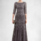 Isabela Sheath/Column Scoop Neck Ankle-Length Tulle Sequined Mother of the Bride Dress DL126P0014758