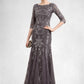 Isabela Sheath/Column Scoop Neck Ankle-Length Tulle Sequined Mother of the Bride Dress DL126P0014758