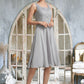 Keyla A-Line Square Neckline Knee-Length Chiffon Lace Mother of the Bride Dress DL126P0014759