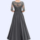 Daphne A-line V-Neck Ankle-Length Chiffon Lace Mother of the Bride Dress DL126P0014760